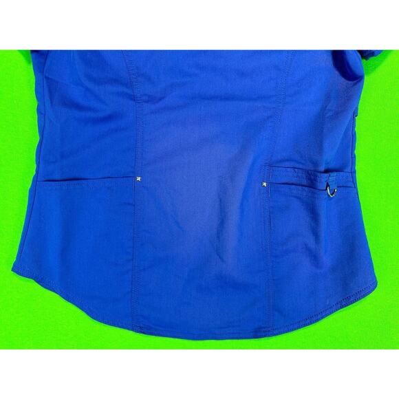 Scrubstar Ultimate Scrub Top Women’s Small Blue Short Sleeve Pockets - Picture 4 of 14